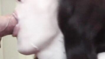 Big cock cums on mature Jessy’s face and mouth